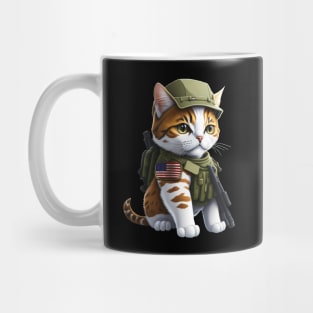 American Patriotic Cute Cat 4th of July Mug